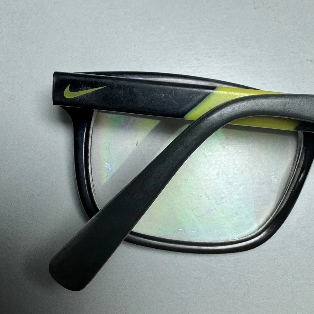 Nike 5536 Black Volt Yellow Rectangular Eyeglasses Frames 48 15 130 Just Do It